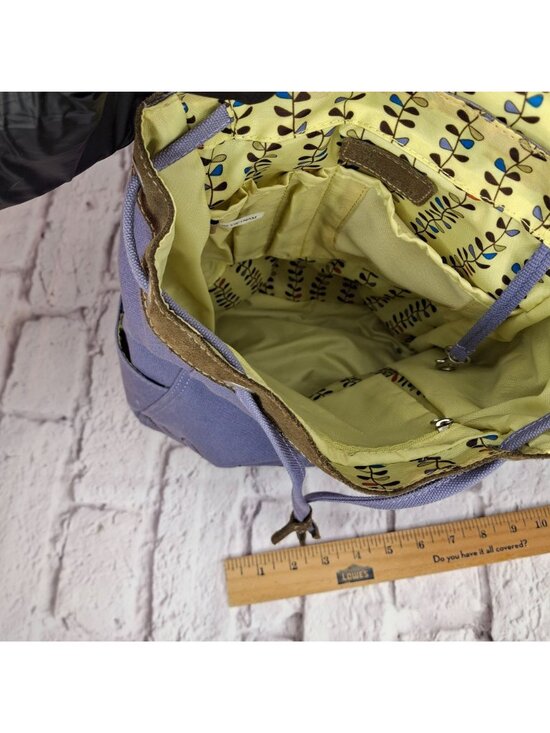 Sherpani Iris Backpack Purple Canvas With Floral Embroidery & Adjustable Straps main image 11